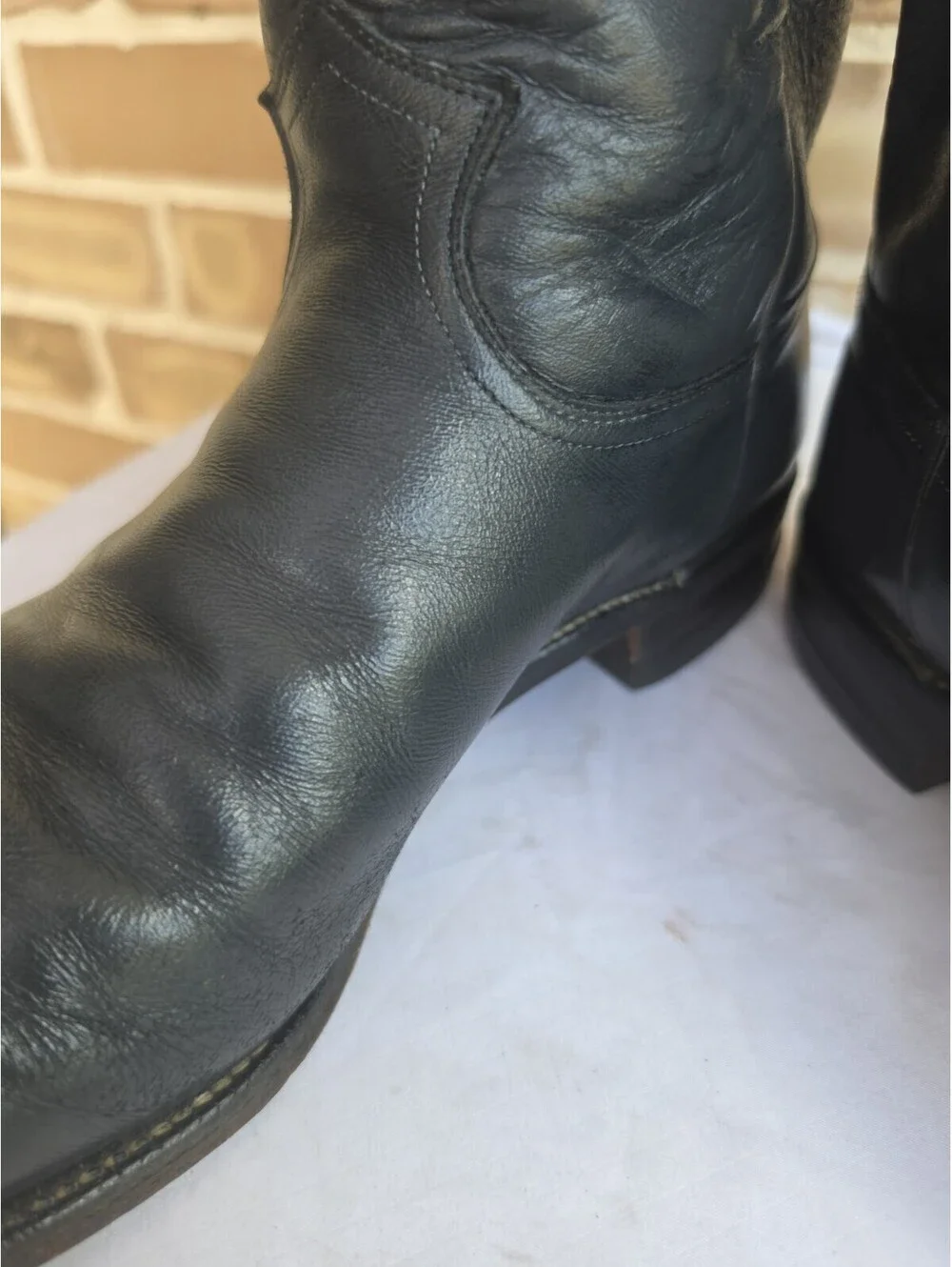 Vintage Justin Roper Boots Mens 10.5 D Gray Leather Cowboy Western USA 3025